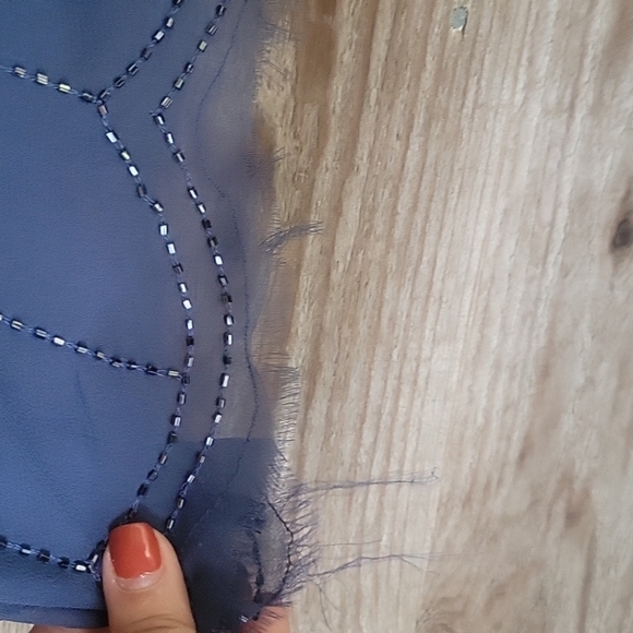 Free People Blue Sheer Cami Dress with Beading Size XSmall - Picture 2 of 8